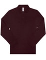 Heren polo B&C My Polo 210 Long Sleeve Heather Burgundy